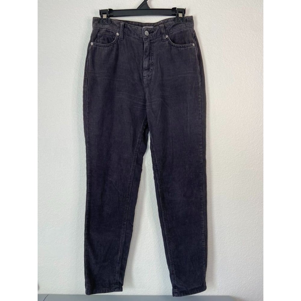 BDG Urban Outfitters women's 26 dark grey corduroy high rise mom‎ pants casual